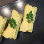 今日のテザートはお汁粉、ほっこり温まります・・レシピはオーブンで伊達巻風卵焼き