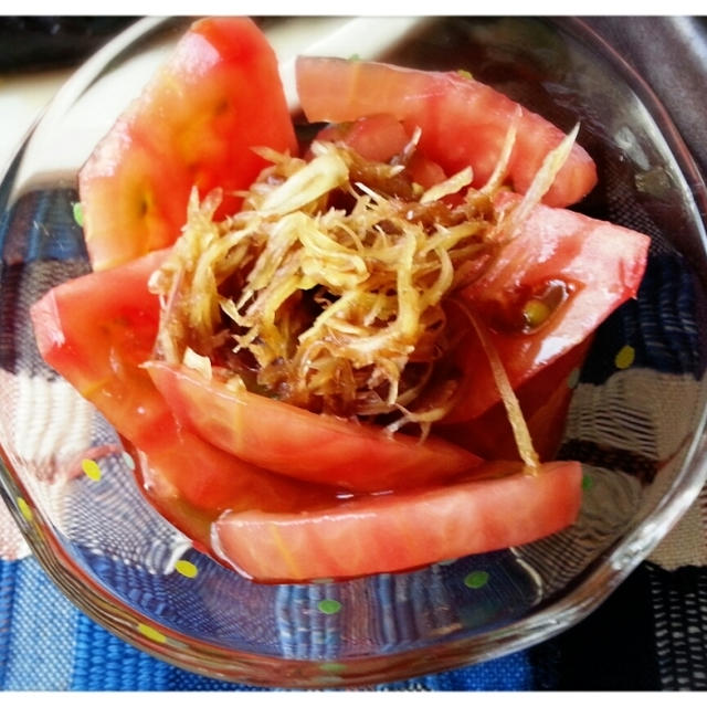 トマトと茗荷の簡単な前菜♪