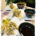 タラの芽・ウド・・旬真っ最中の食材で天ぷらです〜おやつはカップレア〜チーズケーキ♪♪