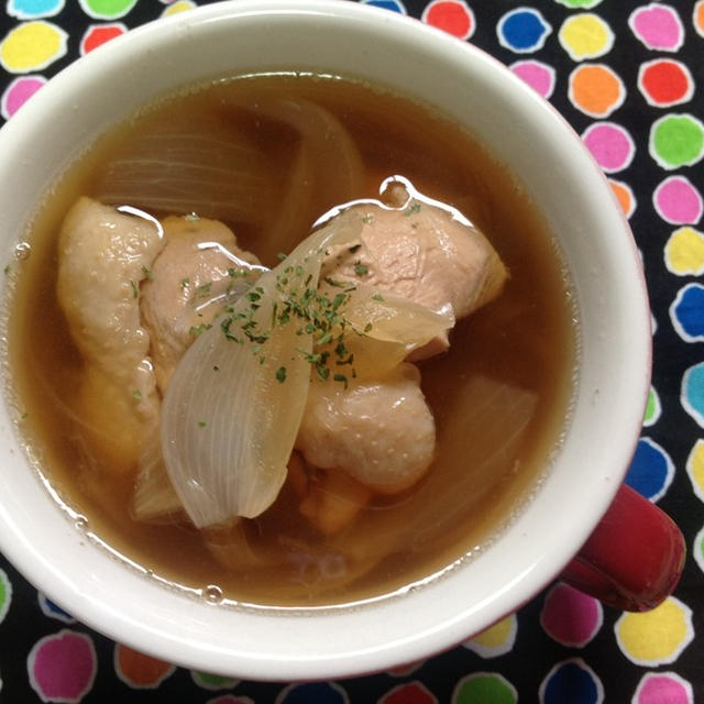 クリンスイで【母の味！鶏肉と玉ねぎのスープ】＆ 初挑戦のへたっぴ《餡子と胡桃のフーガス》☆