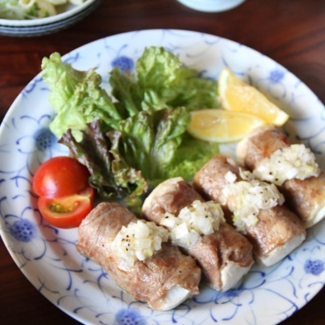 肉巻き豆腐のねぎレモン。