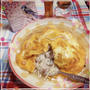 柴漬け混ぜご飯の 卵キノコあんかけ丼