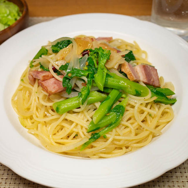 菜の花とベーコンのパスタ