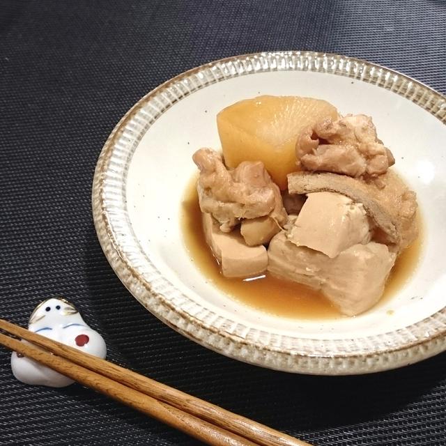 すき焼きのタレで超簡単、鶏・大根・豆腐のこってり煮