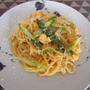 アスパラとじゃこの梅風味パスタ