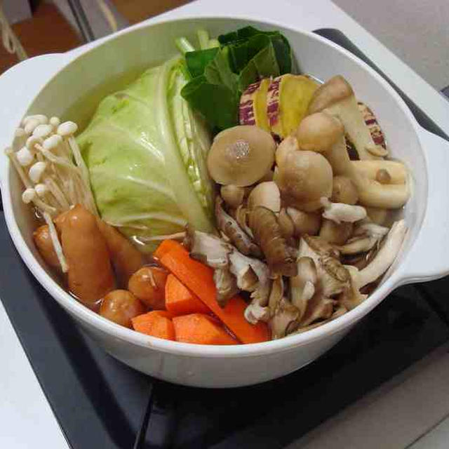 4種のキノコの塩鍋（Japanese Hotpot with 4 Kinds of Mushrooms）