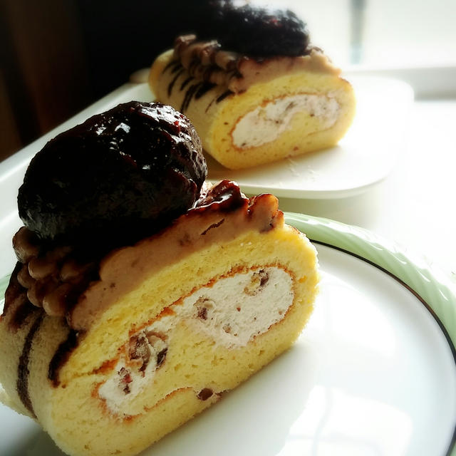 マロンロールケーキ By Cherry Mamaさん レシピブログ 料理ブログのレシピ満載