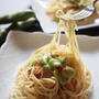 ファームのそら豆でパスタ料理
