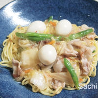 白だし仕立て割烹白菜漬で簡単あんかけ焼きそば
