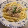 蕪のピュレと鶏ひき肉のパスタ