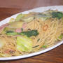 キャベツと菜の花のパスタ