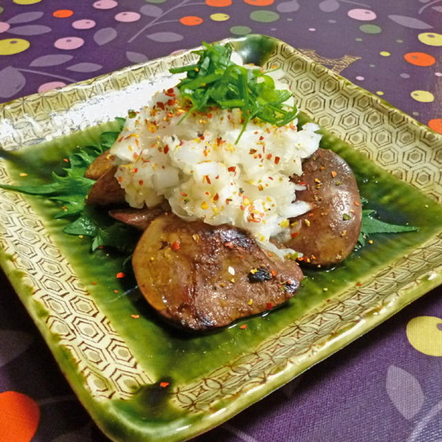 鶏肝ソテーおろしダレ