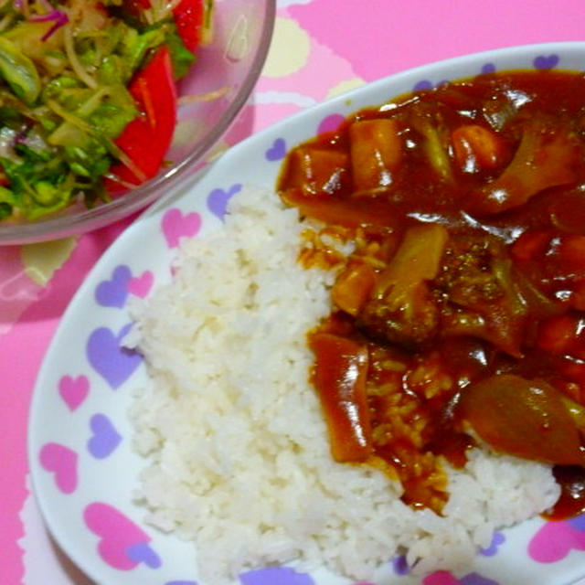 エリンギとブロッコリーと鶏肉カレー！