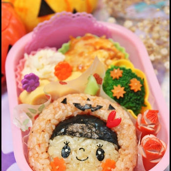 *ハロウィン*ジャック・オ・ランタンの帽子の女の子のお弁当♪ 