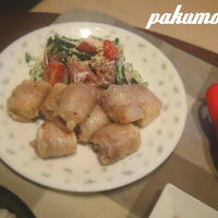 高野豆腐と筍の豚肉巻き＊お手製シーザーサラダ＊