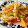" 根菜と豚肉の炒め物 "
