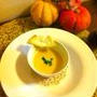 【ハロウィン】ほっこりかぼちゃのスープ　こうもりさんクルトン