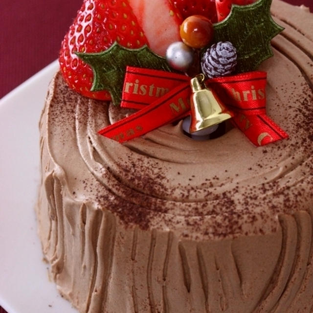 切り株風 クリスマスのチョコレートシフォンケーキ By Marimoさん レシピブログ 料理ブログのレシピ満載