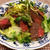 お肉と野菜のサラダ、ワサビドレッシング味