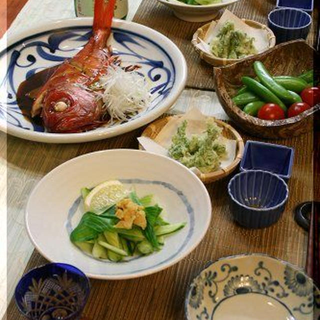 ◆金目鯛に旬の山菜を味わう♪