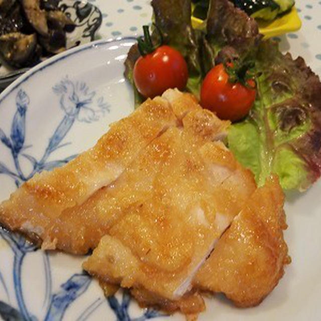 鶏むね肉のしょうが焼きで晩ごはん♪