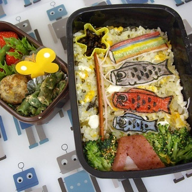 2012子供の日こうた彩色こいのぼり弁当/新手法のオブ海苔は即戦力に！