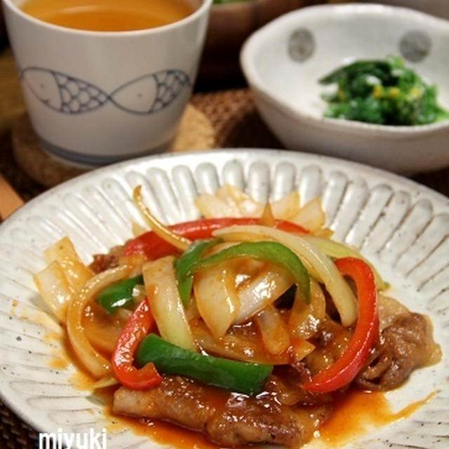 カリカリ豚と野菜のケチャップ炒め。中華なごはん。