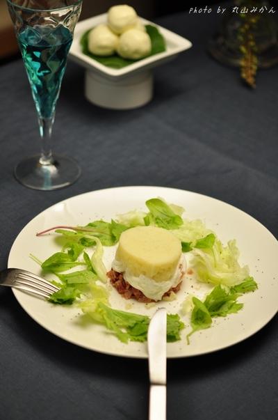 かぐや姫も食べたくなる☆ベーコンお月見ポテトサラダ