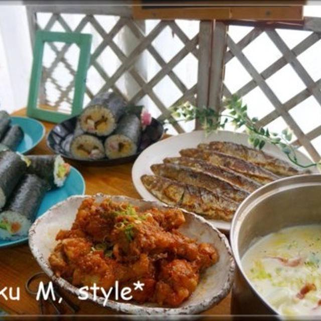 巻き寿司３種類の節分の日＆北海道鯛焼き？
