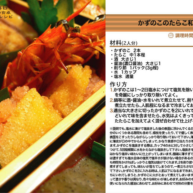 かずのこのたらこ和え 2011年のおせち料理13 -Recipe No.1083-
