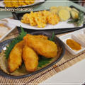 鳥ささみ肉のカレー味の天ぷらと夏野菜の天ぷら