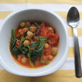 豆とトマトとホウレンソウのシチュー【Bean, Tomato and Spinach Stew】