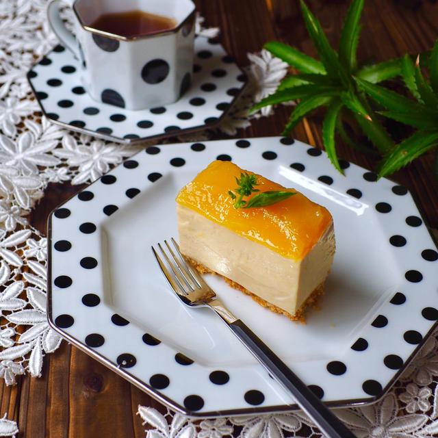 マンゴー缶で簡単 マンゴーレアチーズケーキ レシピブログ