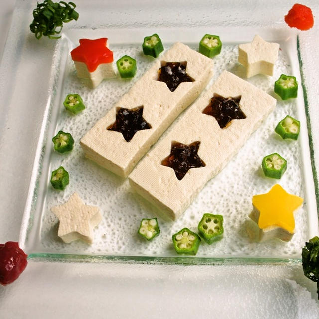レシピブログ☆くらしのアンテナ掲載～七夕の夜空に輝く～お星様のお豆腐サラダ