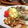 鶏肉とたまねぎのバターしょうゆ炒め煮。ワンプレート。