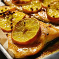 鱒とミカン (オレンジ) のオーブン焼き