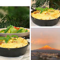 ボロネーゼ使用が続きます、アレンジ料理はラザニアです～夕焼けに染まった富士山!!