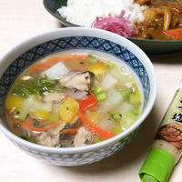 チューブで簡単♪ ねぎ塩さば缶スープ