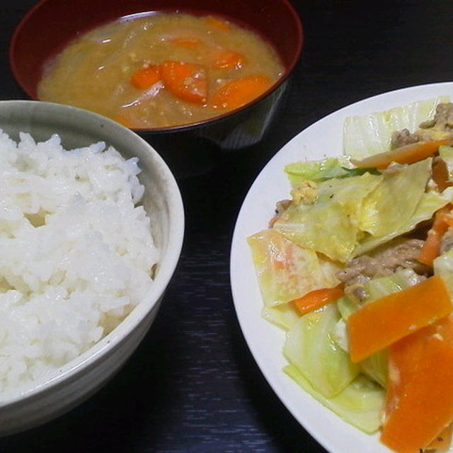 卵入り肉野菜炒め定食～千里の道の歩き出し～