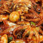 チュクミ！旨辛イイダコ炒めの韓国レシピ。人気のおつまみ♪残りで焼きうどん