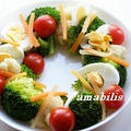 野菜と玉子のサラダ　クリスマスリース風 by amabilisさん