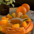 今日のレッスン用ティータイムスィーツはオレンジ香るのベークドチーズケーキ・・今朝の富士山