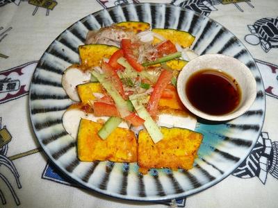 南瓜と鶏の焼きカルパッチョ