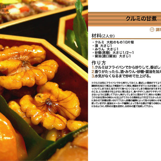 クルミの甘煮 2011年のおせち料理22 -Recipe No.1117-