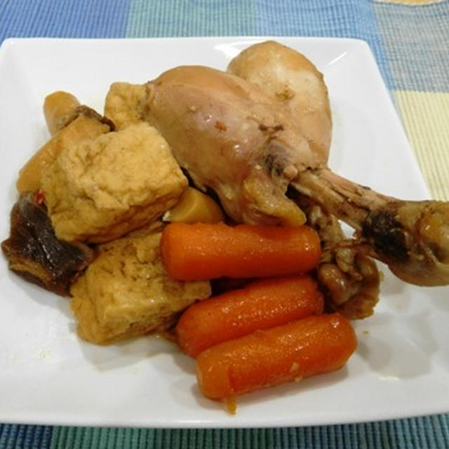 椿があっという間に満開～ 骨付き鶏肉の中華風煮