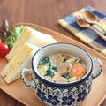 食べるスープ♪ほうれん草とサーモンのクリームスープパスタ by kaana57さん
