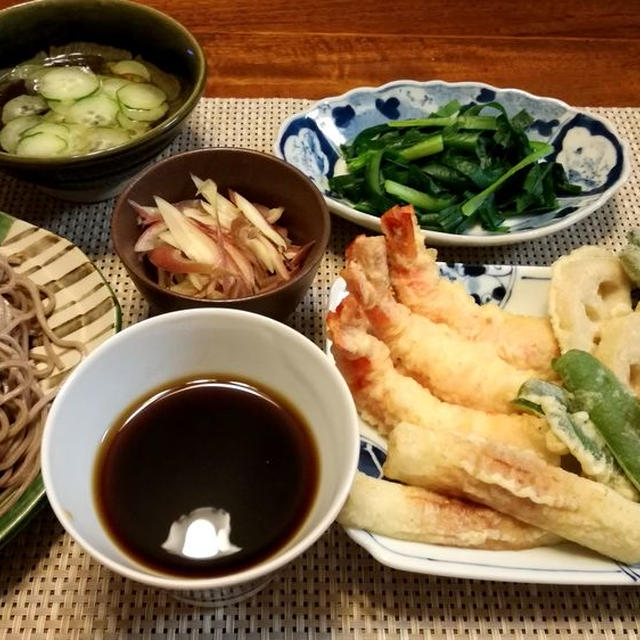 晩ご飯ですが『天ぷら蕎麦』