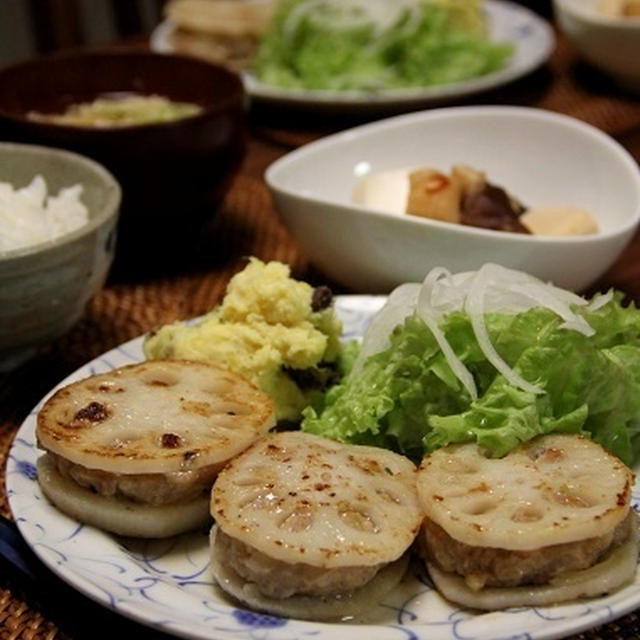 レンコンのはさみ焼き。