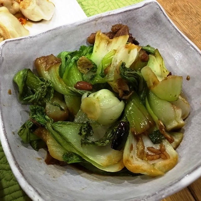 暖炉のペンキ塗り  ～ リメイクでココナッツカレー ～青梗菜とピーナッツの炒め物