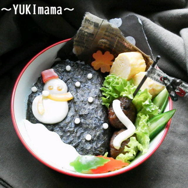 X Mas 雪だるまチーズのキャラ弁 By Yukimamaさん レシピブログ 料理ブログのレシピ満載